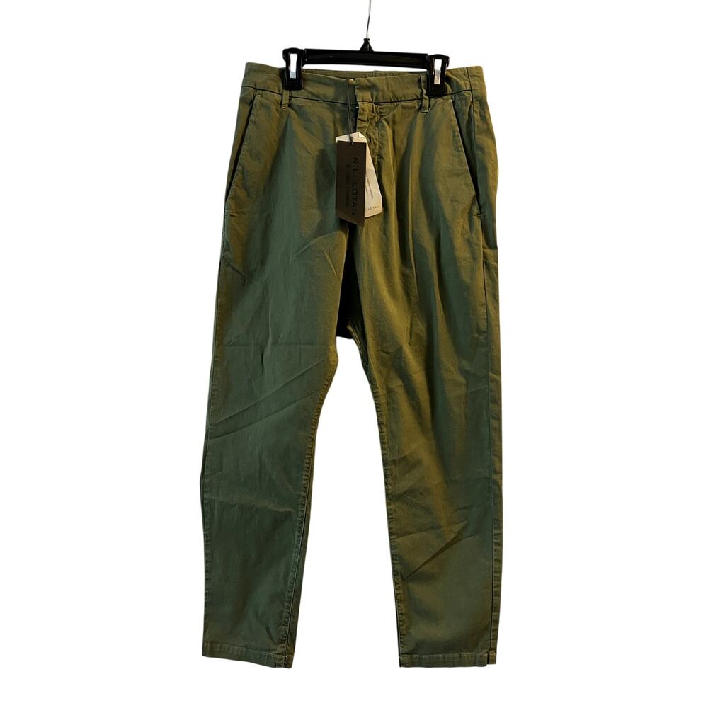 Nili Lotan Paris Pants Camo Green Cotton Size 00 New - Picture 4 of 9